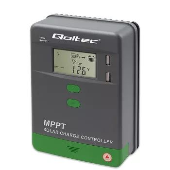 Controlador de carga solar MPPT QOLTEC 40A 12V/24V com ecrã LCD