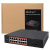 Switch de rede QOLTEC 52364 — Gigabit Ethernet PoE 16xRJ45, 2xSFP