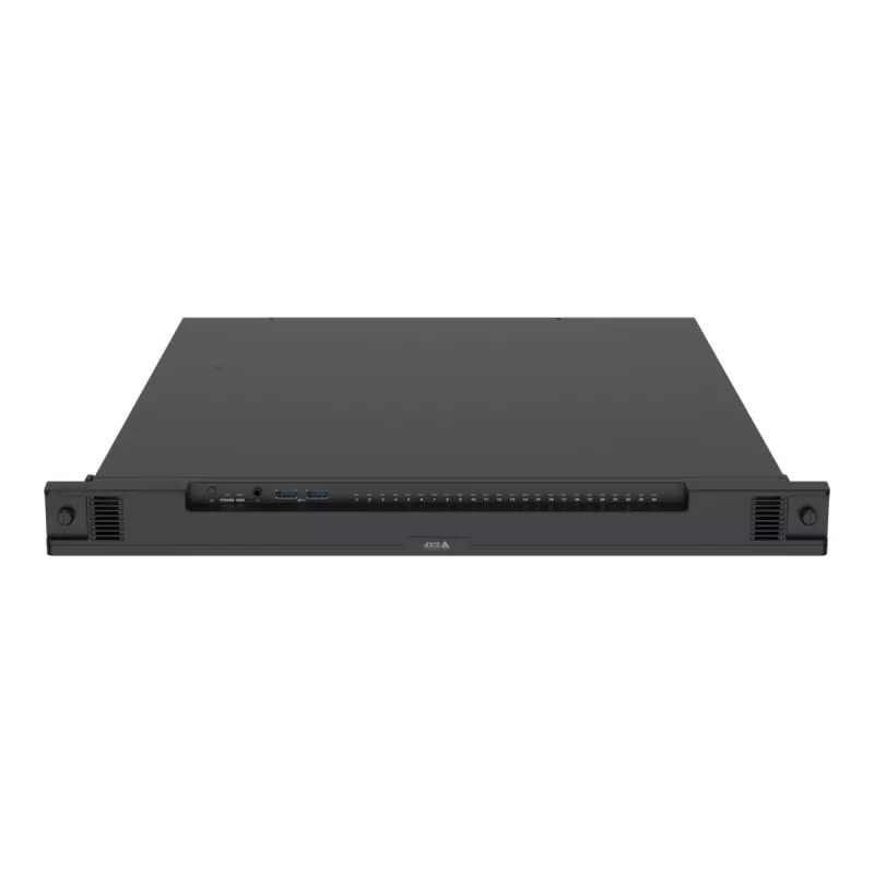 Gravador de vídeo em rede AXIS S2224 Mk II 24 canais, reprodução de 48 canais, 7680×4320, HDD de 6 TB, SSD de 256 GB, RAID 0/1/10, 1U, Preto
