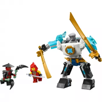 LEGO NINJAGO conjunto 71827 Mech de combate do Zane, 92 peças, 2 minifiguras, altura 100 mm, idade 6+