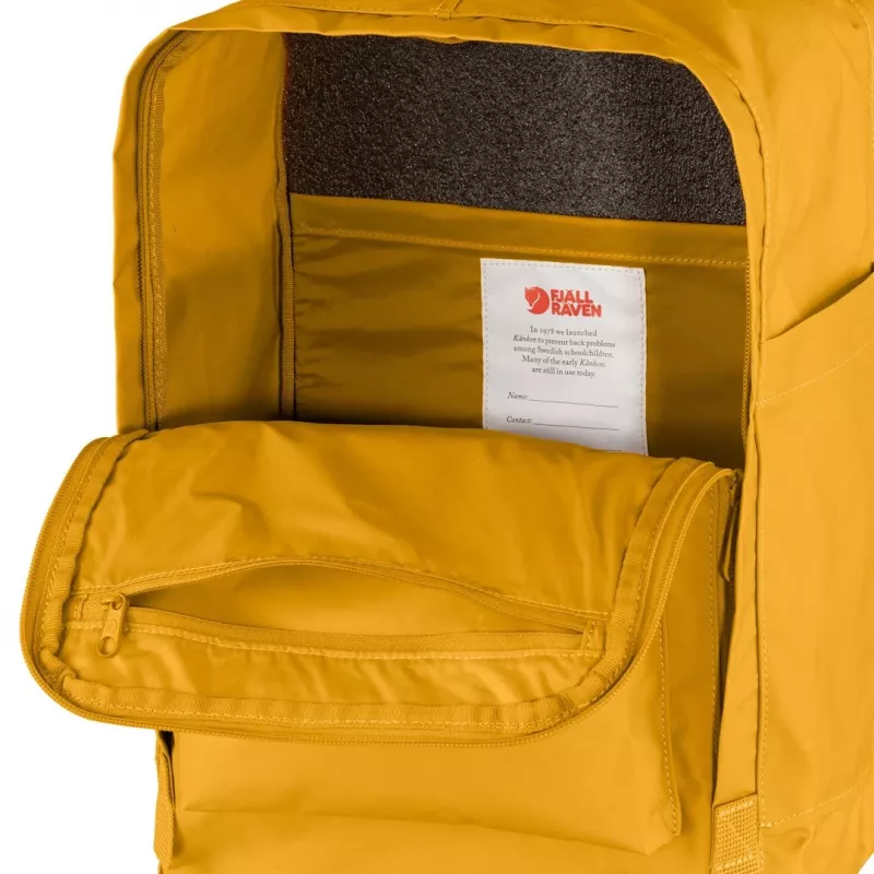 Mochila Fjällräven Kanken Laptop 13 polegadas — mochila casual, Amarelo, 250×160×350 mm, Poliamida/PP/Vinil