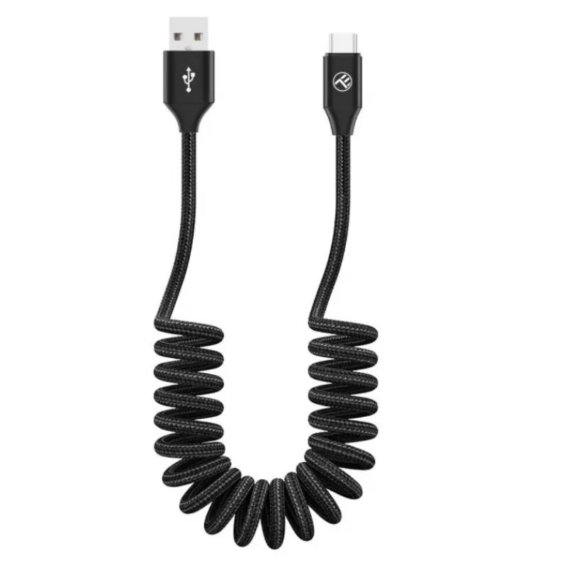 Cabo de dados USB para USB-C Tellur Extendable 3A 1,8 m preto
