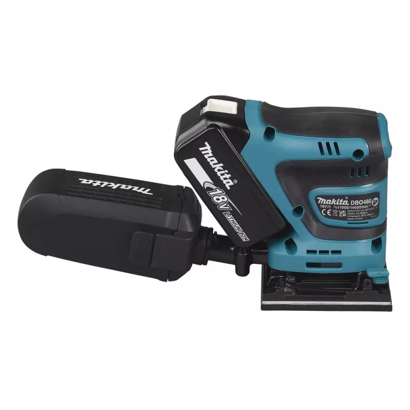 Lixadora orbital excêntrica portátil Makita DBO480Z, 14000 OPM, preto, azul, 210 W