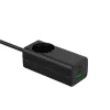 Carregador USB GaN Akyga AK-CH-21 65 W, 2 x USB-C + USB-A, com tomada, 1,5 m, preto