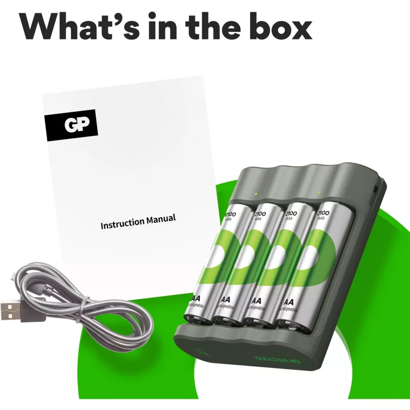 Carregador de bateria GP B441 para baterias NiMH AA e AAA