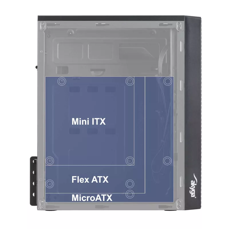 Caixa de PC Micro-ATX Akyga AK36BK, Micro ATX / Flex ATX / Mini ITX, USB 3.0 + USB 2.0, sem fonte de alimentação, preto