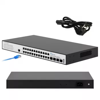 Extralink Hypnos Switch, 24x RJ45 1000Mb/s, 4x SFP+, L3, gerido