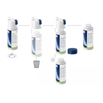 Pastilhas de limpeza Jura Milchsystemreiniger Mini-Tabs 180 g frasco reutilizável