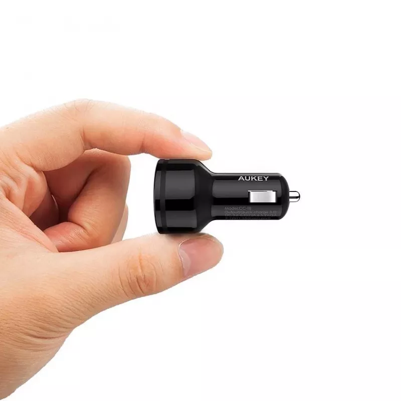 Carregador de automóvel ultrarrápido CC-T8 2xUSB 3.0 6A 36W + cabo Micro-USB 1m