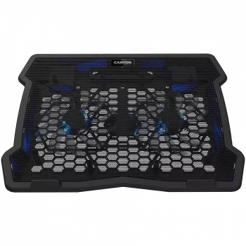 CANYON NS03, suporte de arrefecimento com ventoinha dupla e hub 2x USB 2.0, adequado para portáteis de 10”-15.6”, plástico ABS e ferro, dimensões da ventoinha: 125*125*15mm (2 unid.), DC 5V, velocidade da ventoinha: 800-1000 rpm, tamanho