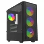 Caixa de PC SAVIO Noctis Flow RGB — Cube, ATX/Mini-ITX, 3 ventoinhas frontais de 120 mm, janela lateral em vidro temperado, GPU máx. 35 cm