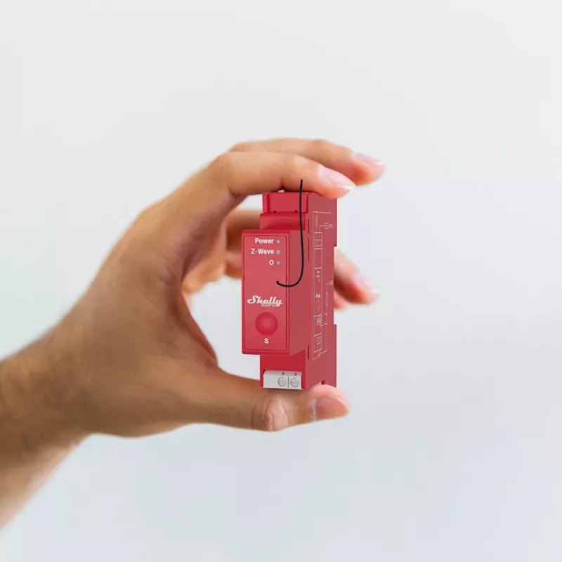Relé de semicondutor Shelly Qubino Wave PRO 1PM vermelho 16A 110-240V