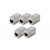 Acoplamentos modulares CAT 6 DIGITUS, blindados, 5 unid., RJ-45, contactos dourados, prateado