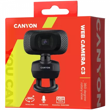 CANYON Webcam C3 HD 720p Preto