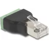 Adaptador de cabo DeLOCK 66603 RJ45 para barra de terminais de 4 pinos preto verde