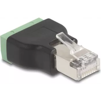 Adaptador de cabo DeLOCK 66603 RJ45 para barra de terminais de 4 pinos preto verde