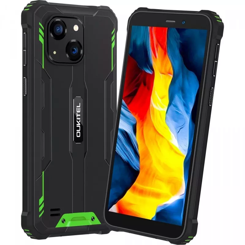 Oukitel G2 smartphone 4G, 6 polegadas, 4/64 GB, 6300 mAh, IP69K, Dual SIM, Android 14, verde (sem carregador)