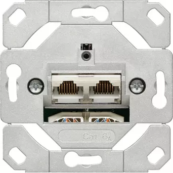 Tomada de rede Gira 245200 – 2×RJ-45 Cat6a, metálico