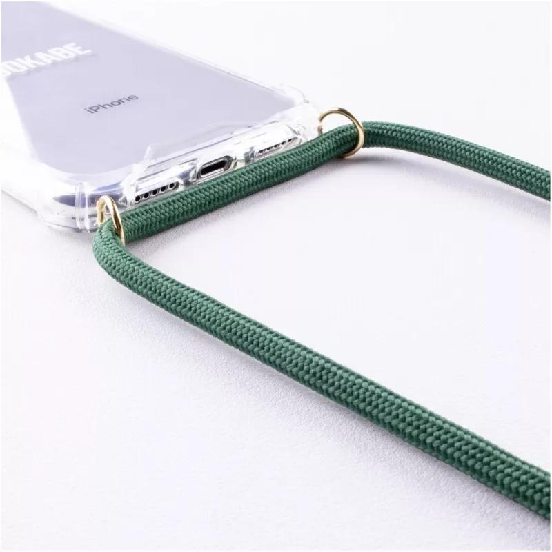 Capa com colar para smartphone Lookabe para iPhone 7/8, dourado com detalhes verdes