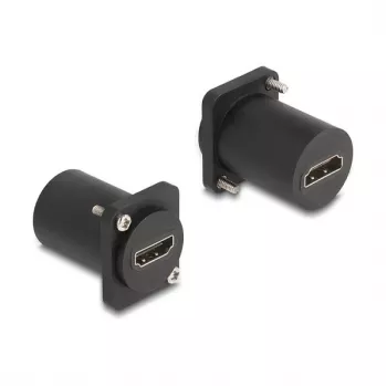 Módulo D-Type DeLOCK HDMI 8K 60Hz conector fêmea para conector fêmea com parafusos preto