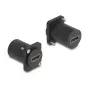 Módulo D-Type DeLOCK HDMI 8K 60Hz conector fêmea para conector fêmea com parafusos preto