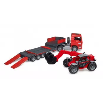 Conjunto de veículos BRUDER MAN TGA camião carregador com carregador Manitou