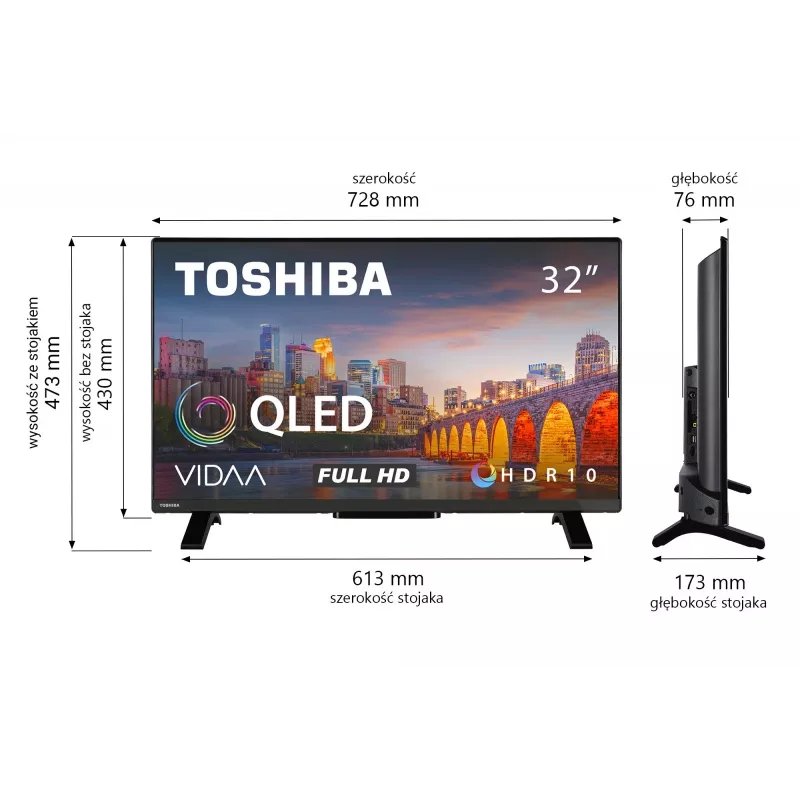 TV QLED 32 polegadas 32QV2F63DG