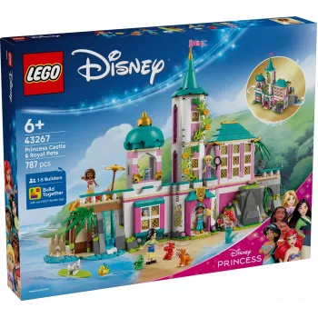LEGO Disney Castelo da Princesa e animais de estimação reais conjunto de construção 43267 — 787 peças, 5 minifiguras, idade 6+, 320×460×100 mm