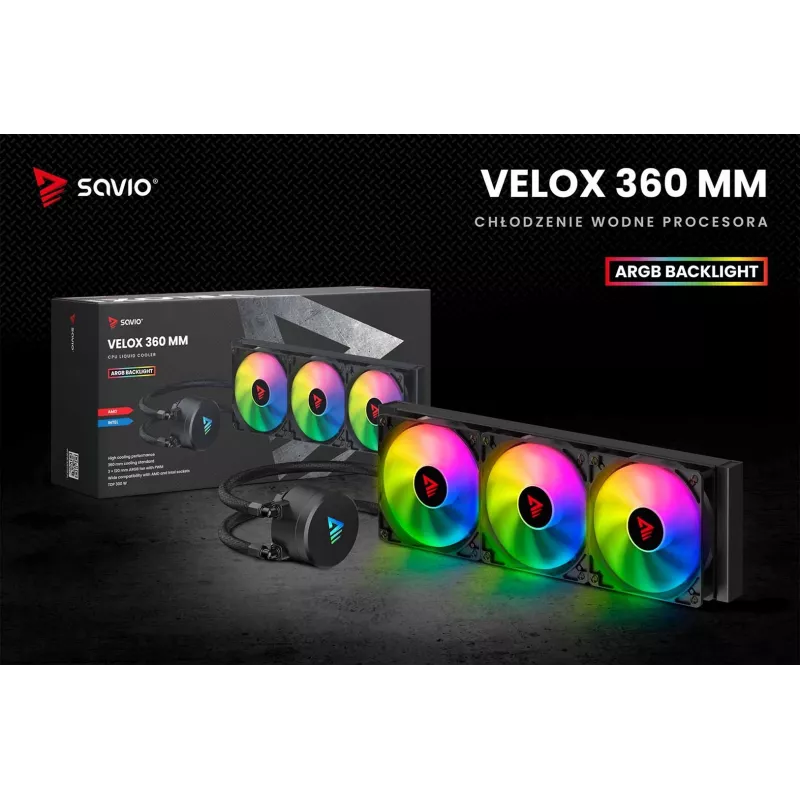 Arrefecedor líquido para CPU SAVIO VELOX 360 mm com ARGB