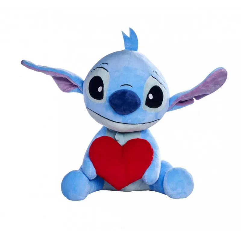 Peluche SIMBA Stitch com coração 50 cm, personagem macia e fofa
