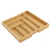 Organizador de gaveta de talheres GreenBlue GB379, bandeja em bambu com compartimentos, superfície natural