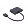 Gembird A-HDMIM-HDMIFVGAF-01 adaptador HDMI macho para HDMI fêmea + VGA fêmea com áudio e porta de alimentação