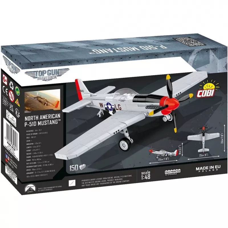 COBI 5847 Top Gun Maverick P-51D Mustang 150 peças