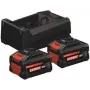 Conjunto inicial EXPERT 2x EXBA 18V-55 + carregador de tensão dupla GAL 12V/18V-80 (preto, 2x bateria de iões de lítio 5,5 Ah, AMPShare Alliance)