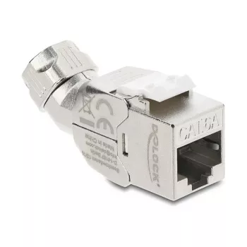 Módulo Keystone RJ45 conector fêmea Cat.6A DELOCK 90798 — ligação LSA