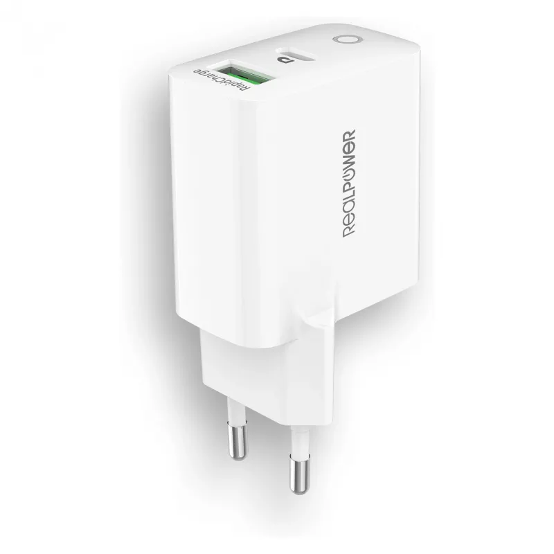 Carregador RealPower PC-20 smartphone tablet branco