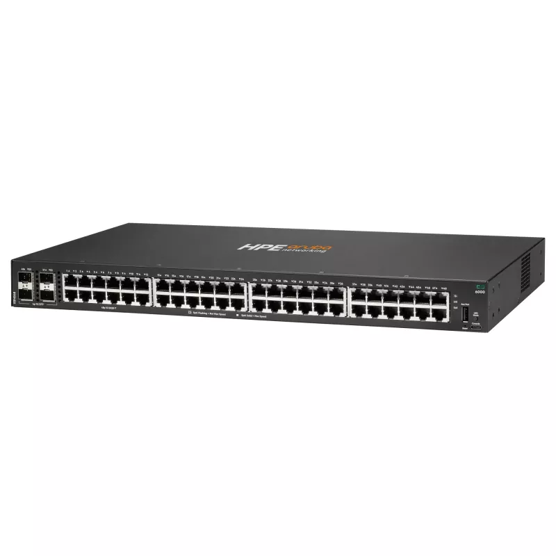 HPE - Switch Aruba 6000 48G 4SFP - Switch - L3 - gerido - 48 x 10/100/1000 + 4 x Gigabit SFP - fluxo de ar lateral - montagem em rack - AC 100 - 127 V / 200 - 240 V