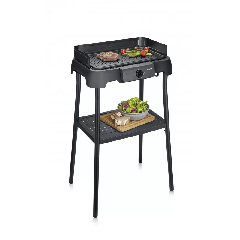 Grelhador elétrico de mesa SEVERIN PG 8596, 2000 W, grelha retangular, preto, botão rotativo
