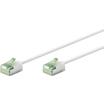 Cabo de rede Cat.8.1 ultra-flexível fino, U/FTP (branco, 5 metros, ficha extra curta)