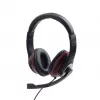 Headset gaming com fios GEMBIRD MHS-03-BKRD — binaural, circum-aural, 3,5 mm, cabo de 1,8 m, vermelho/preto