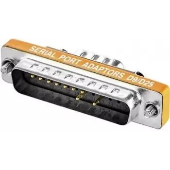 Cabo adaptador série Renkforce RF-4543257 — 1× SUB-D 9 pinos (ficha macho) para 1× SUB-D 25 pinos (ficha fêmea)
