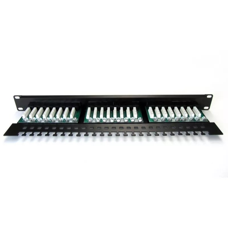 Digitus DN-91524U-EC patch panel de 19" com 24 portas Cat5e U/UTP, 1U, com suporte para cabos, preto