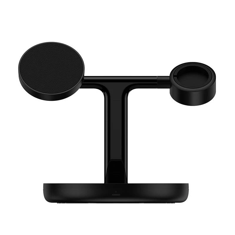 Estação de carregamento magnética sem fios 3 em 1 Baseus Swan 20W preta versão universal (inclui: USB Type-C 3A 1m)