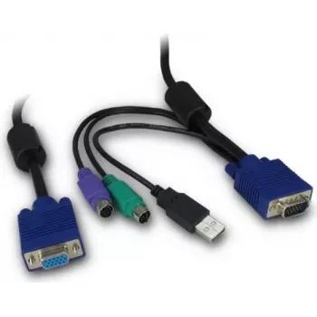Cabo KVM Inter-Tech 88887250 Preto Azul 3 m