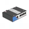 Switch Ethernet DELOCK 80162 — 5 portas Gigabit RJ45 para montagem em calha DIN