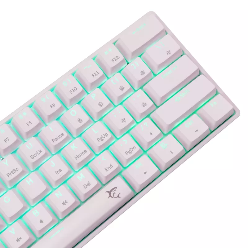 Teclado mecânico White Shark Shinobi-2 Brown Switch layout US — design compacto, switches Brown