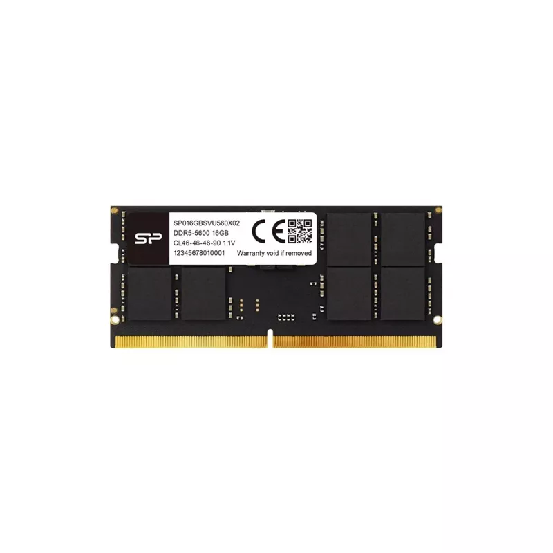 Memória RAM para portátil SODIMM DDR5 16 GB 5600 MHz Silicon Power (262 pinos, CL46, 1,1 V)