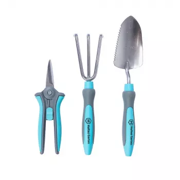 Conjunto de ferramentas de jardim Extralink 3 peças — pá, tesoura de poda, ancinho