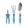 Conjunto de ferramentas de jardim Extralink 3 peças — pá, tesoura de poda, ancinho