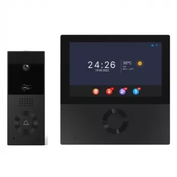Videoporteiro com monitor, Tuya, Wi-Fi, cor branca